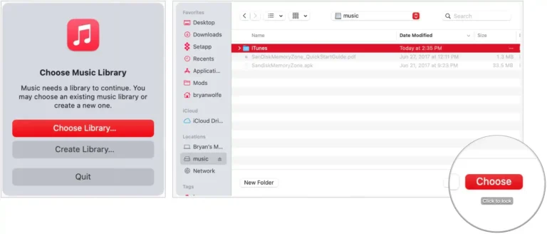 Quit Music. Hold Option while launching Music and choose Choose Library Apple Music vs iTunes