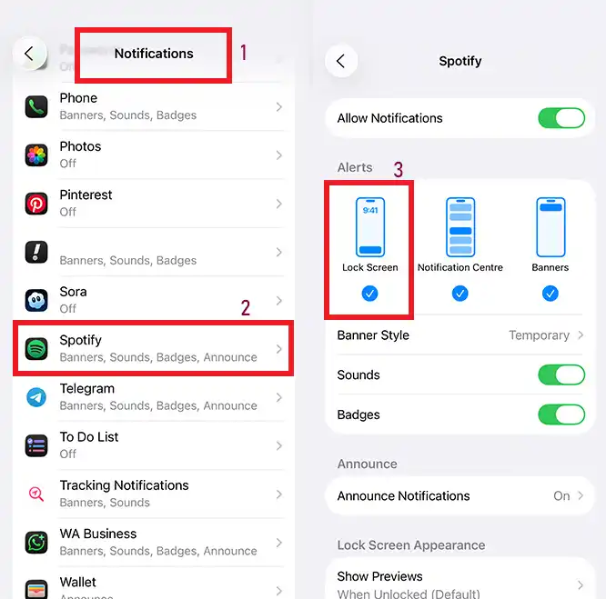 For lock screen artwork, enable notifications for the Music app and allow Show on Lock Screen.